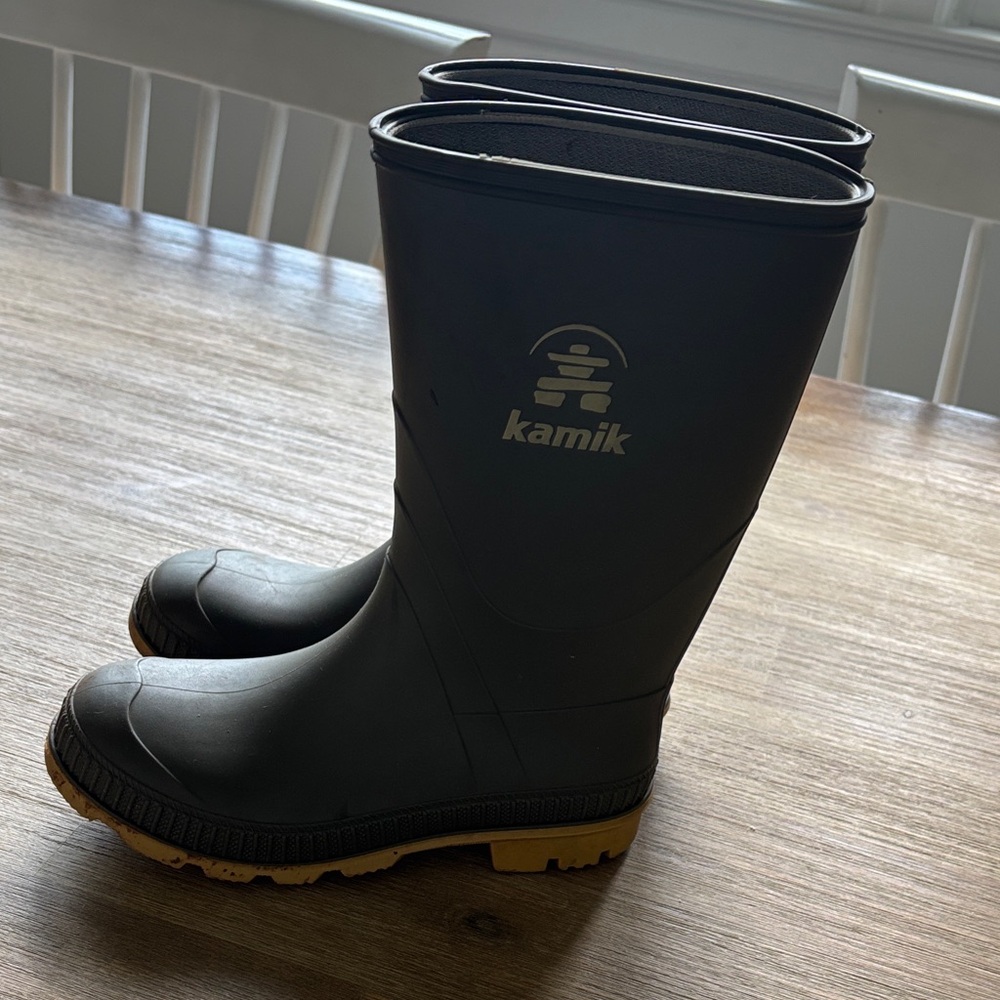 Kamik olive green Kids Rain Boots
